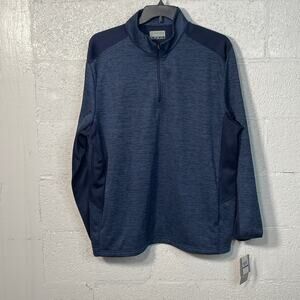 PGA TOUR Men's Two-Tone Quarter-Zip Golf Pullover blue, XL